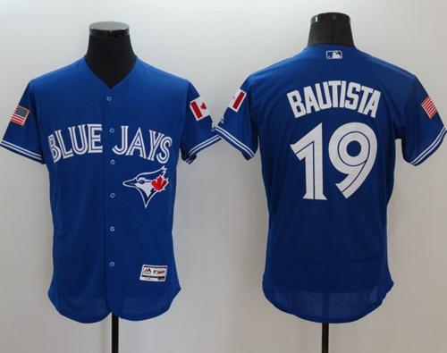 Blue Jays #19 Jose Bautista Blue Fashion Stars & Stripes Flexbase Authentic Stitched MLB Jersey